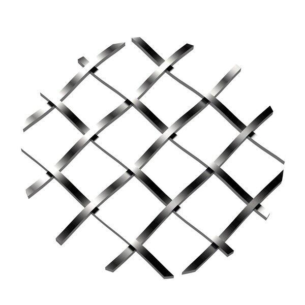 Designs Of Distinction .5" Straight Flat Diamond Decorative Grille - Satin Nickel, 36" W x 48" L Sheet 013648CG10SN1 - main